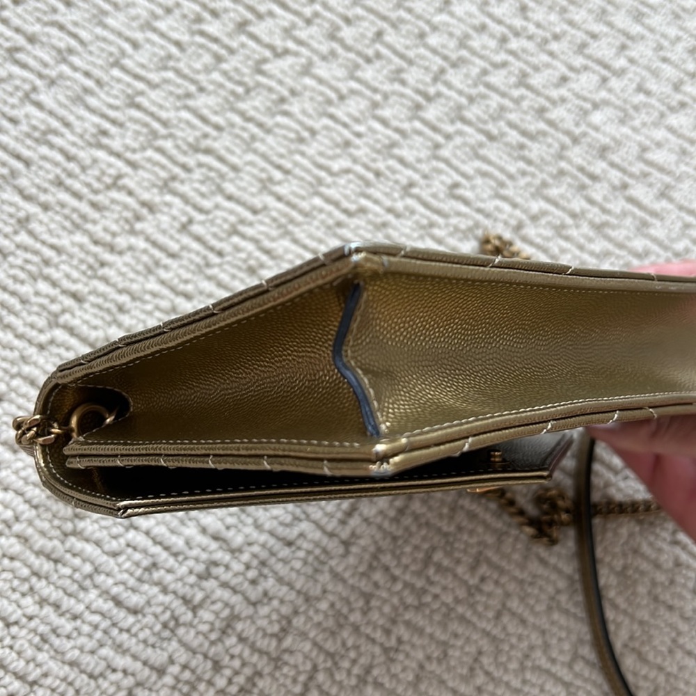 YSL Gold wallet on chain with detachable strap - Picture 3 of 16